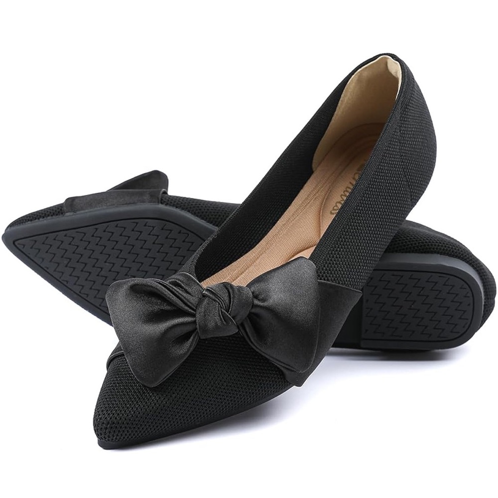 Pointed Toe Ballet Flats with Bows